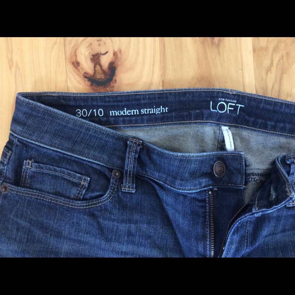 Loft modern straight blue jeans